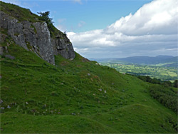 Sheep below the cliffs