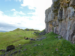 Cliff and boulders