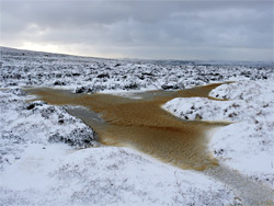 Frozen muddy pool