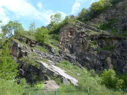 Walls of a quarry