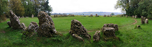 Panorama of the Rollright Stones, from the north