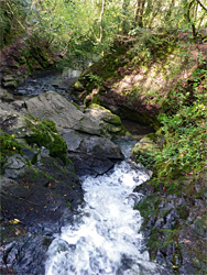 Above the waterfall