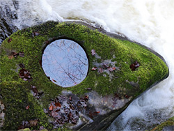 Pothole in a boulder