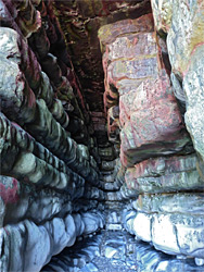 Reddish cave walls