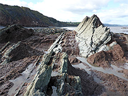 Grey and red strata