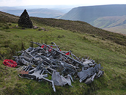 Memorial and debris