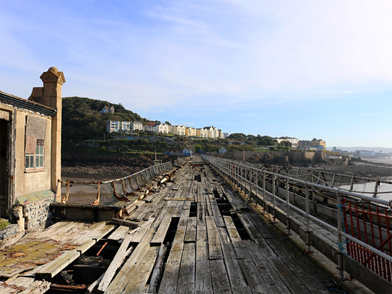 Wooden walkway on top of Birnbeck Pier