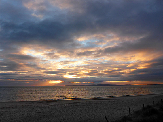 Cloudy sunset over the Isle of Swanage