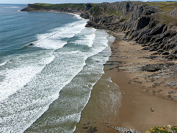Parallel waves at Mewslade Bay