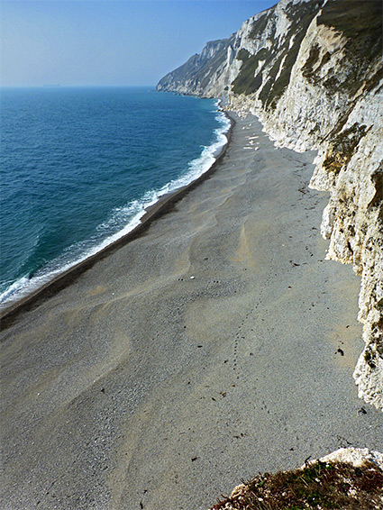 Inaccessible pebble beach