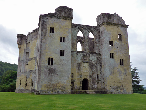 Northeast view - the main entrance, and the two towers