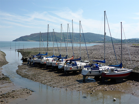 Sailing boats at Porlock Weir harbour