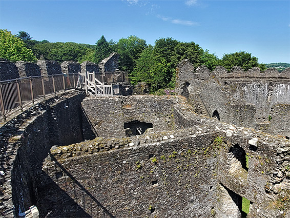 Wall walk on the south side of Restormel Castle