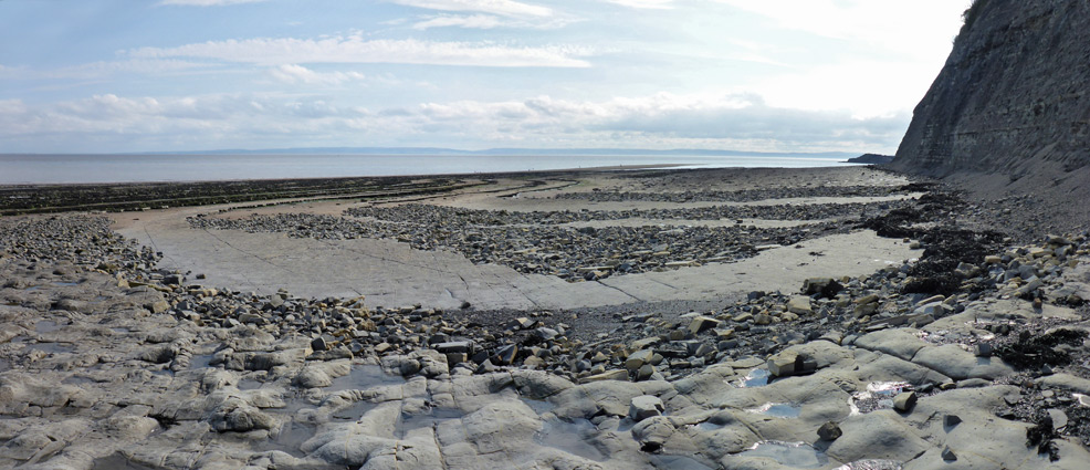 Curving terraces of blue lias