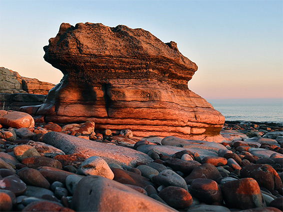 Isolated, eroded rock, Sully Bay
