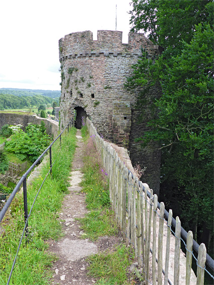Usk Castle wall walk