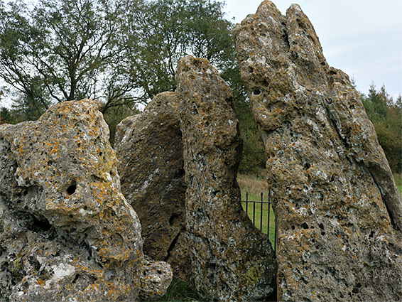 Stones lining the entrance passageway