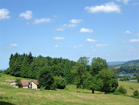 Fields and woods around the ruin